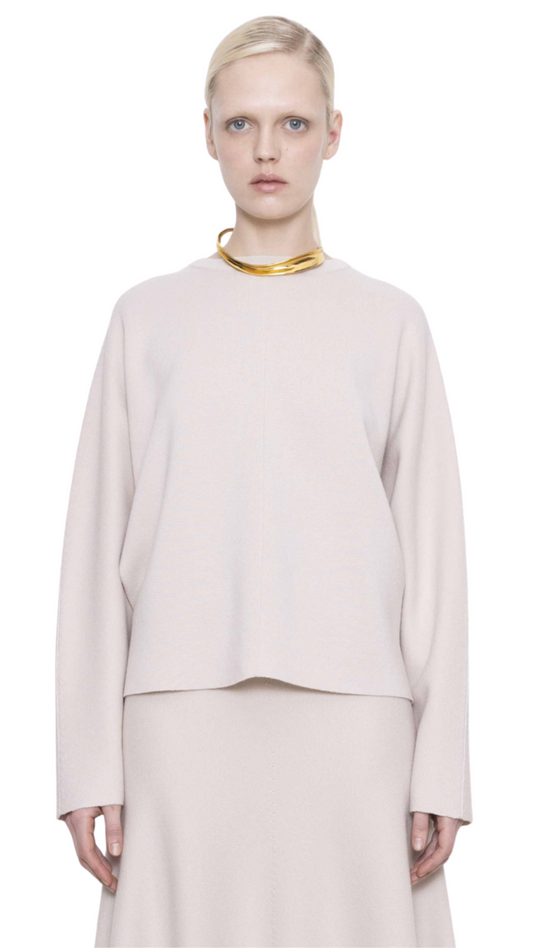 Knit Zipper Crew Neck Sweater