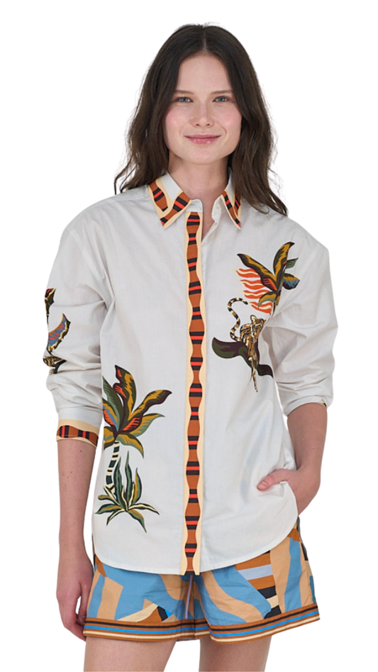 Total White Bali Tiger Shirt