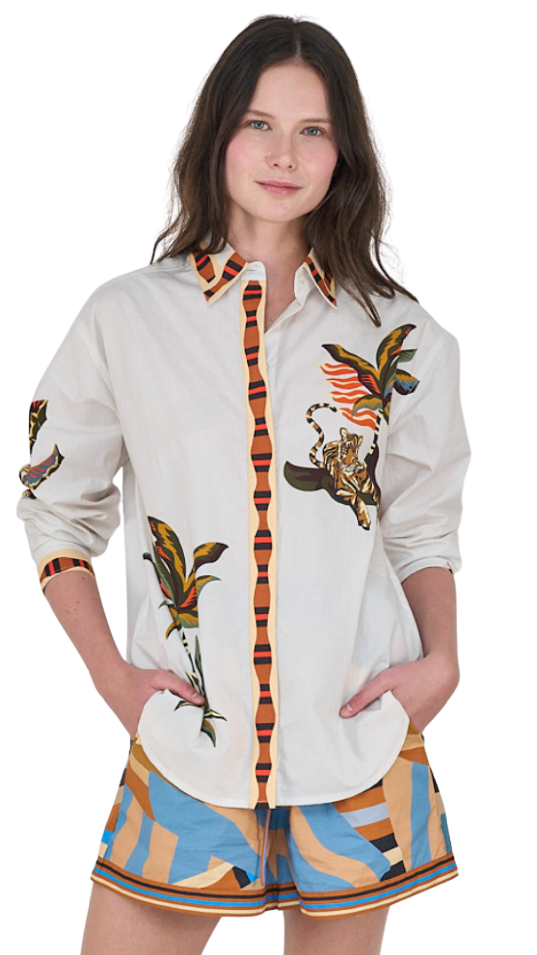 Total White Bali Tiger Shirt