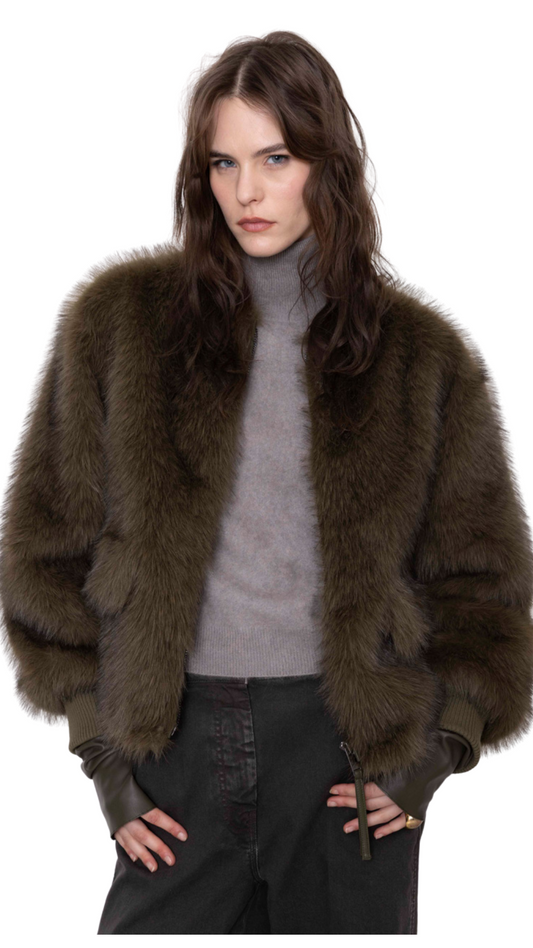 Faux Fur Bomber Jacket