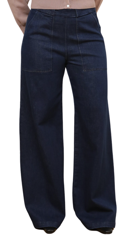 New York Dark Sabrina Wide Leg Jeans
