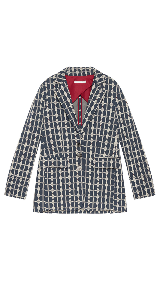 Geometric Jacquard Blazer