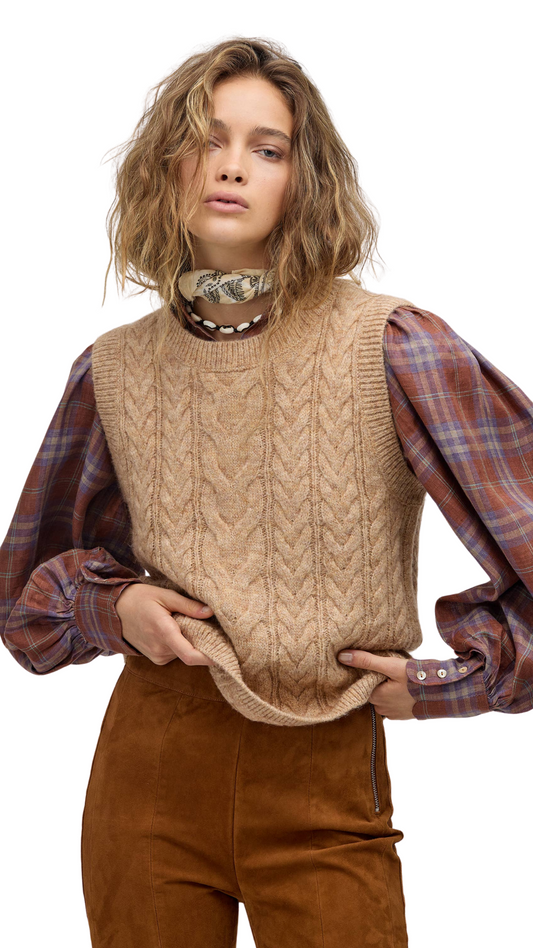Otto Knitted Vest - Camel