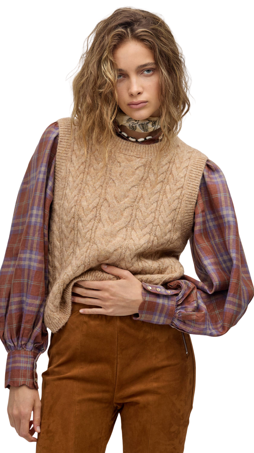Otto Knitted Vest - Camel