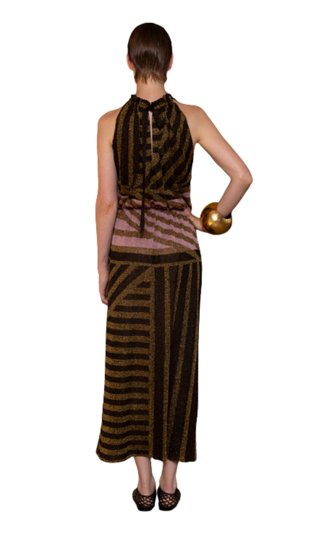 Ebbie Striped Lurex Knit Dress