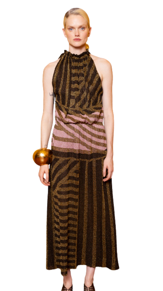 Ebbie Striped Lurex Knit Dress