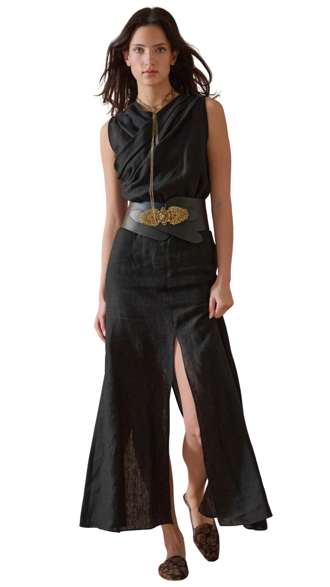 Black Linen Toscana Dress