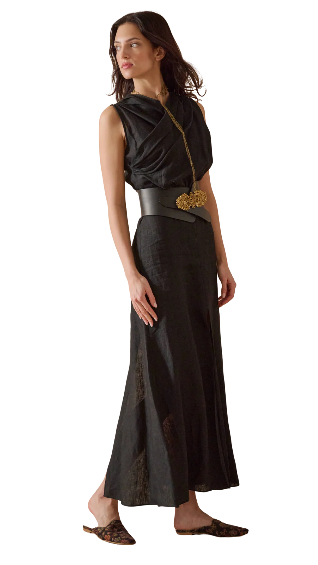 Black Linen Toscana Dress