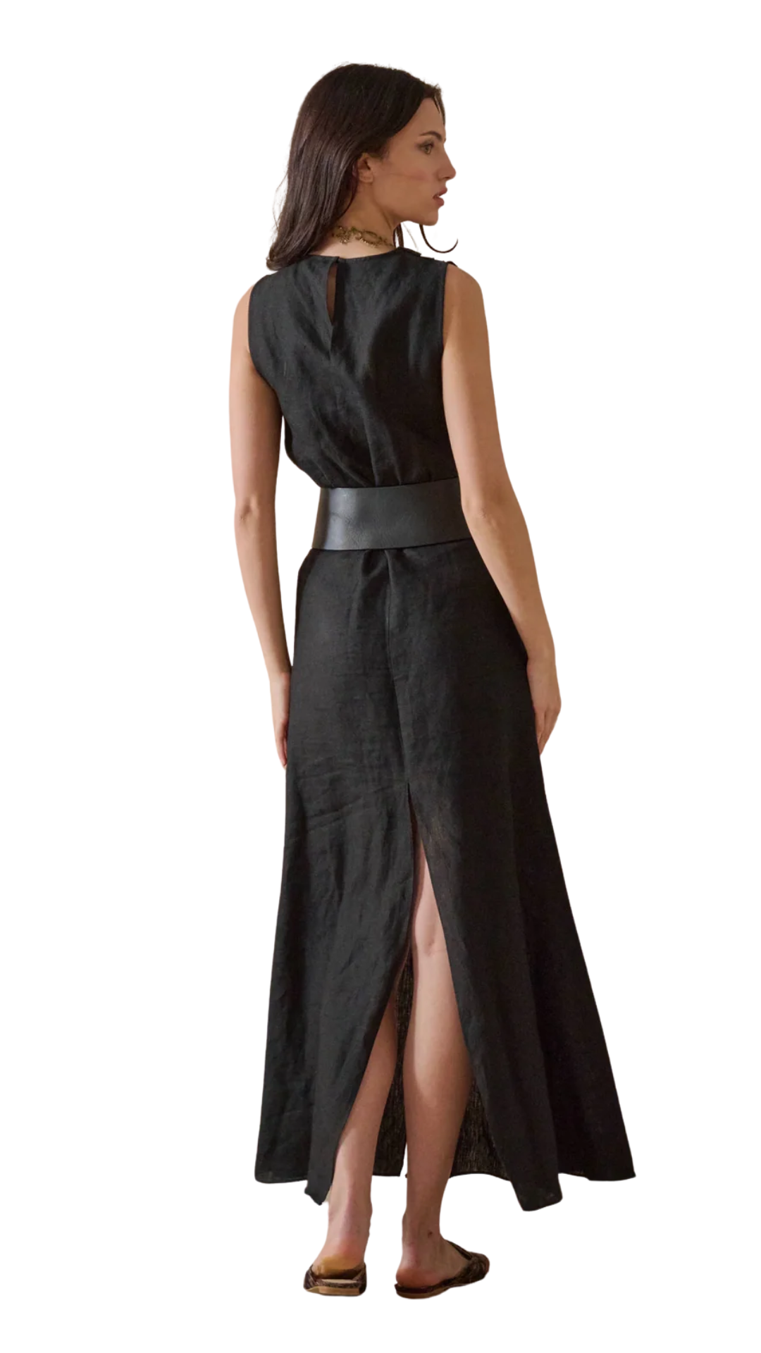 Black Linen Toscana Dress