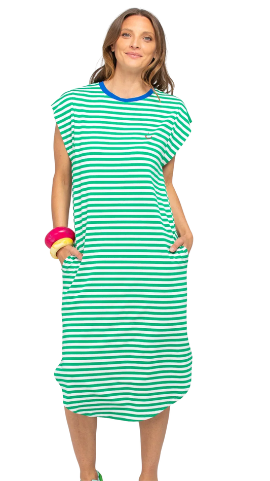 Green Stripe Bellissimo Dress