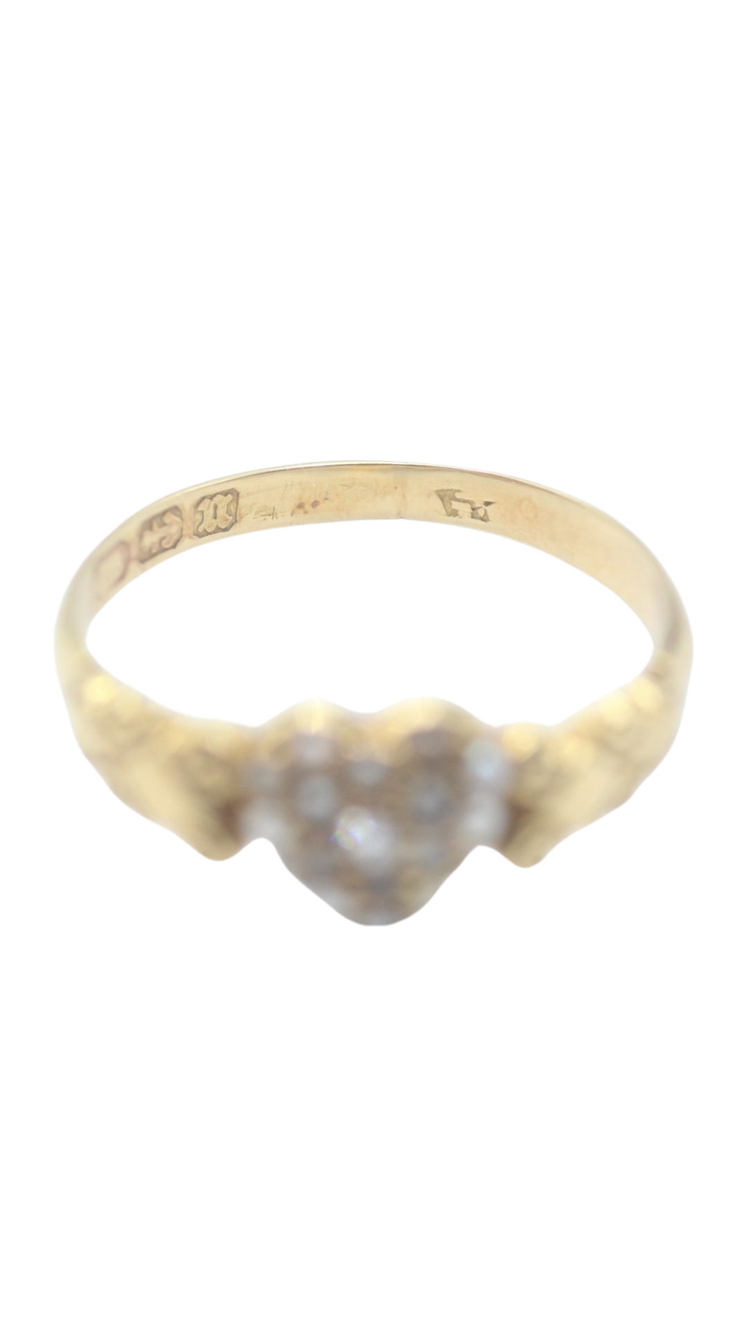 159 Victorian Diamond Pearl Heart Ring