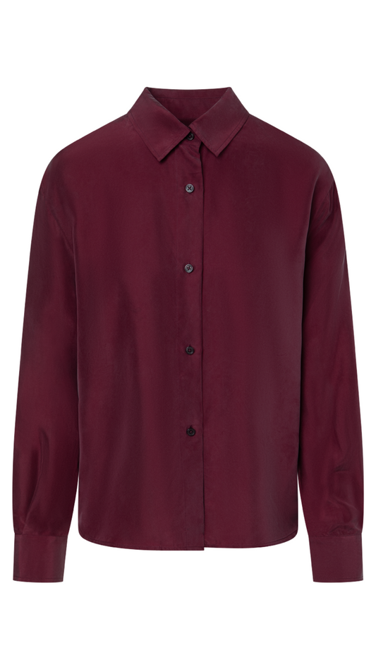 Burgundy Elsa Silk Blouse
