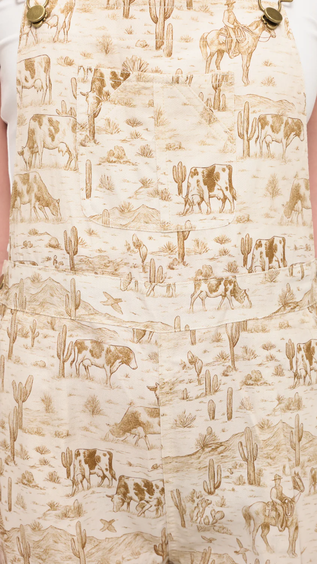 Vintage Western Ranch Print Overalls