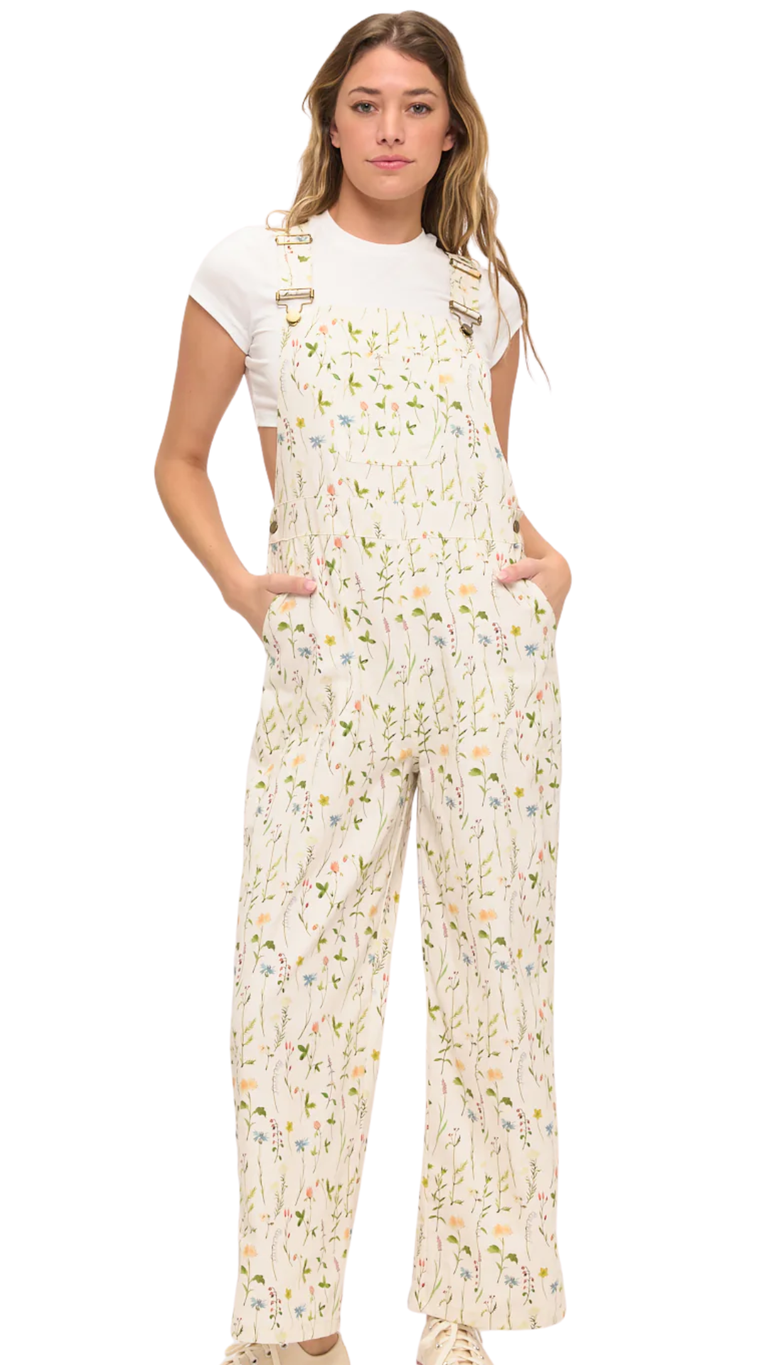 Spring Wildflower Print Overalls