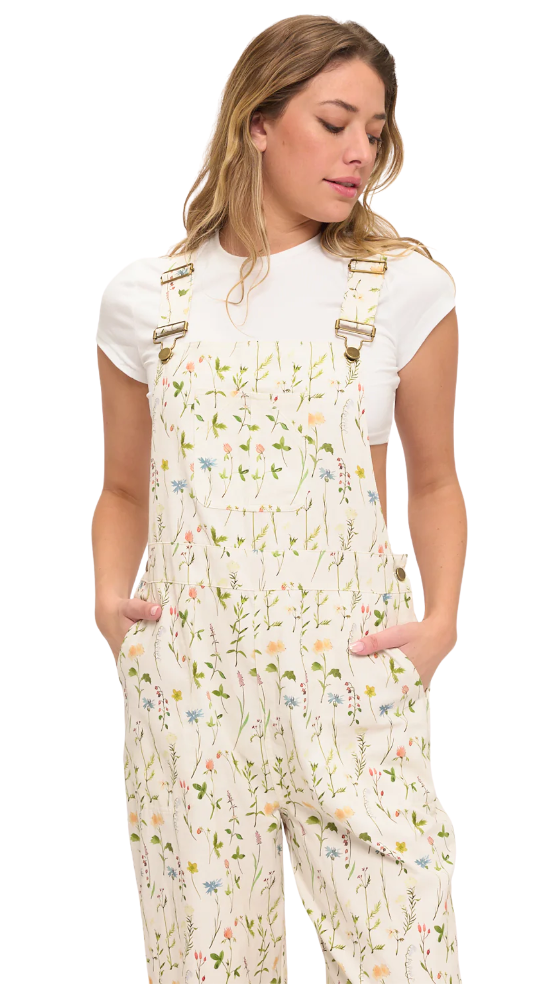 Spring Wildflower Print Overalls