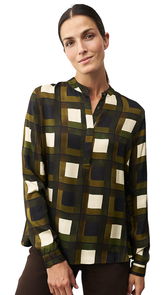 Jane Green Print Satin Blouse