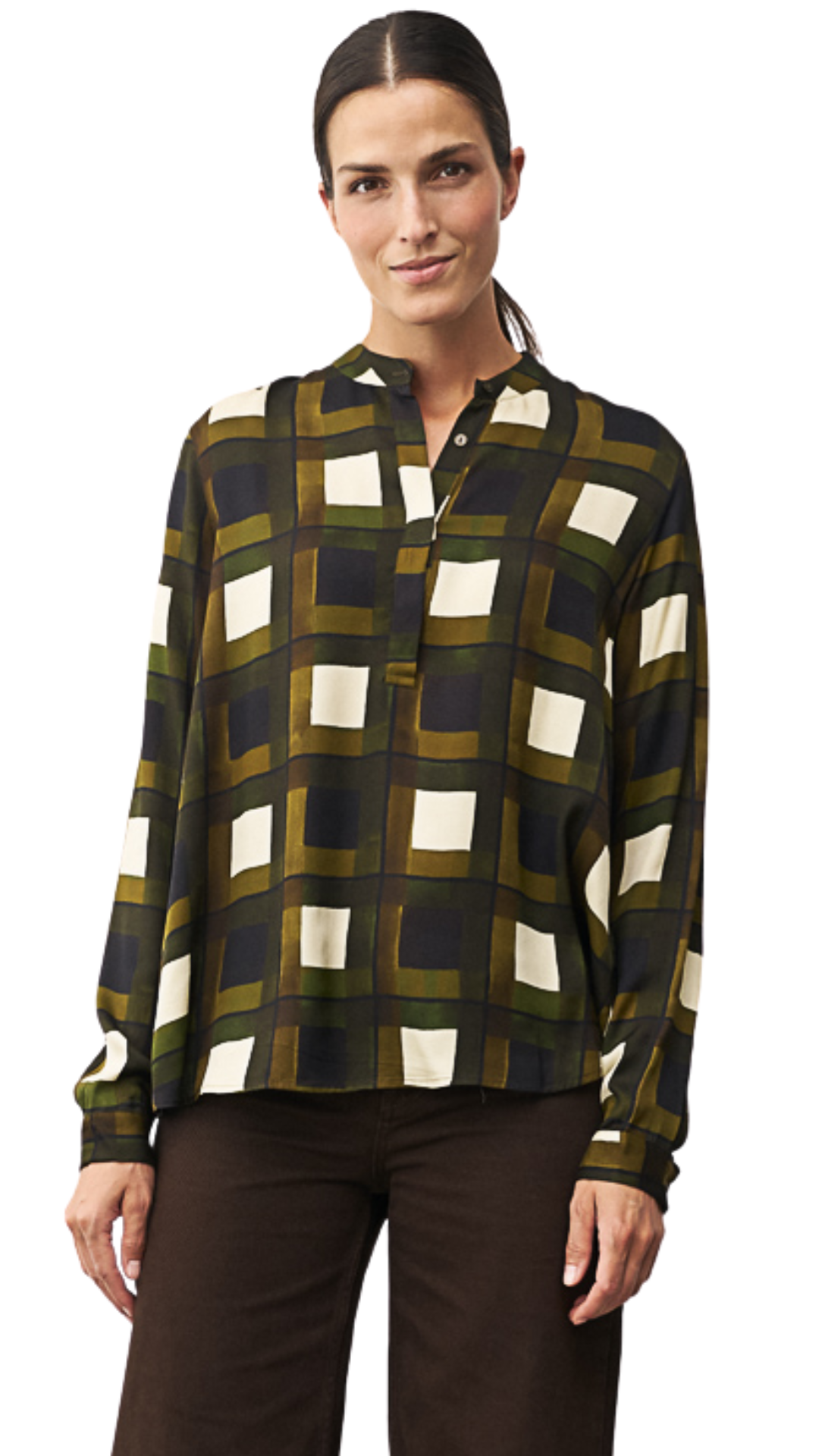 Jane Green Print Satin Blouse