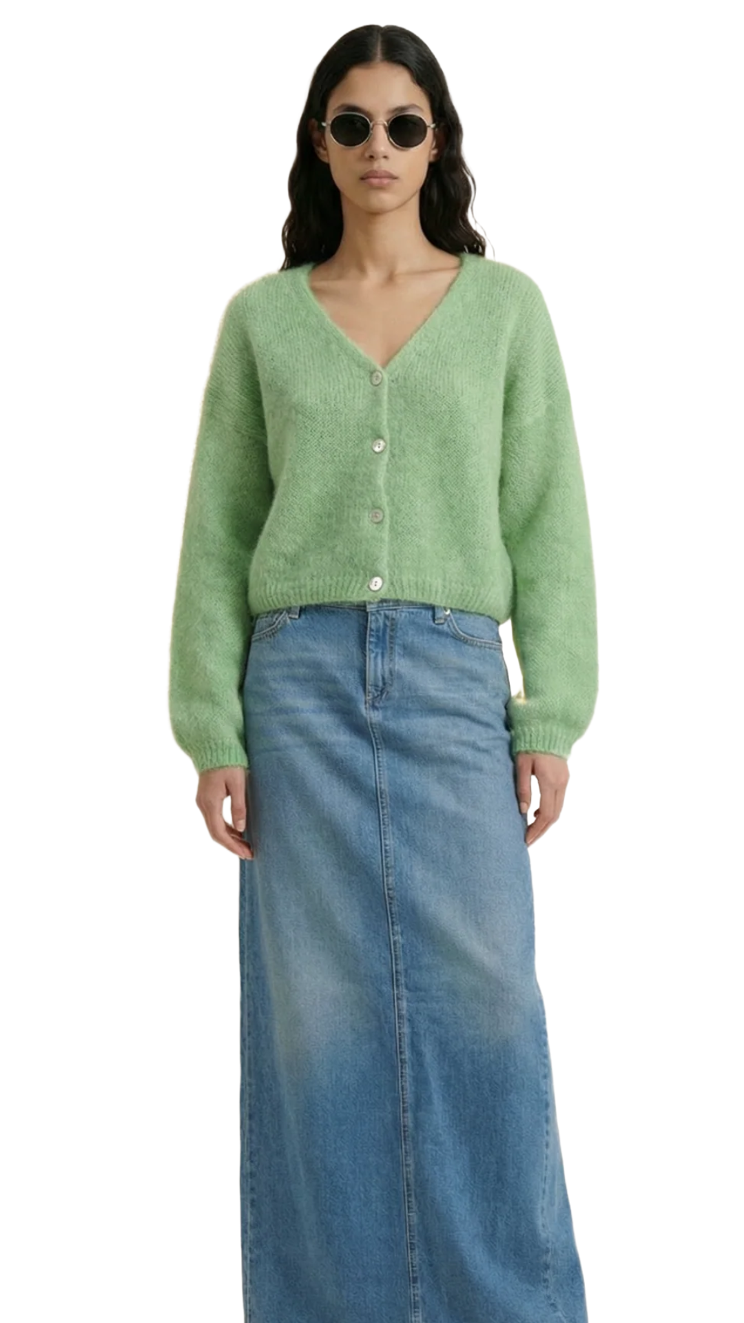Green Tea Cornelia Cropped Cardigan