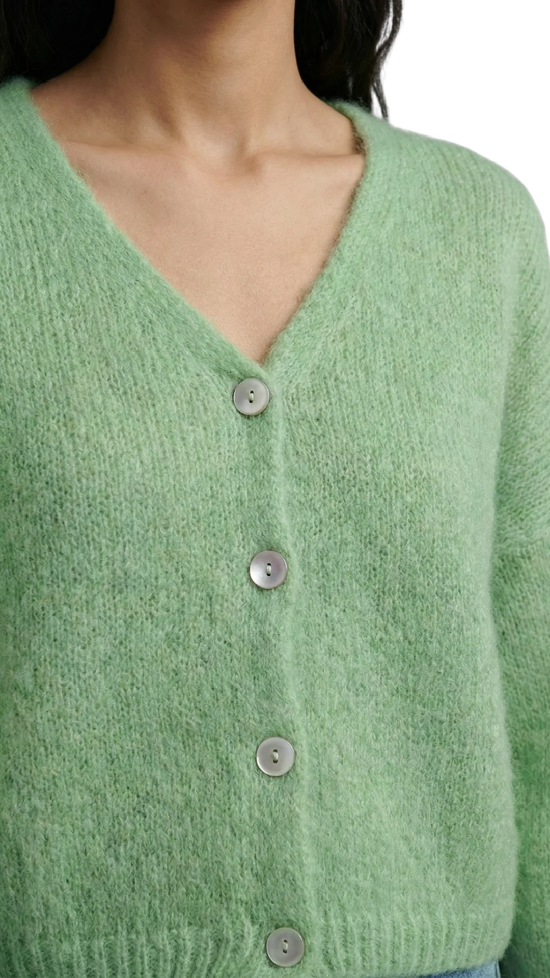 Green Tea Cornelia Cropped Cardigan