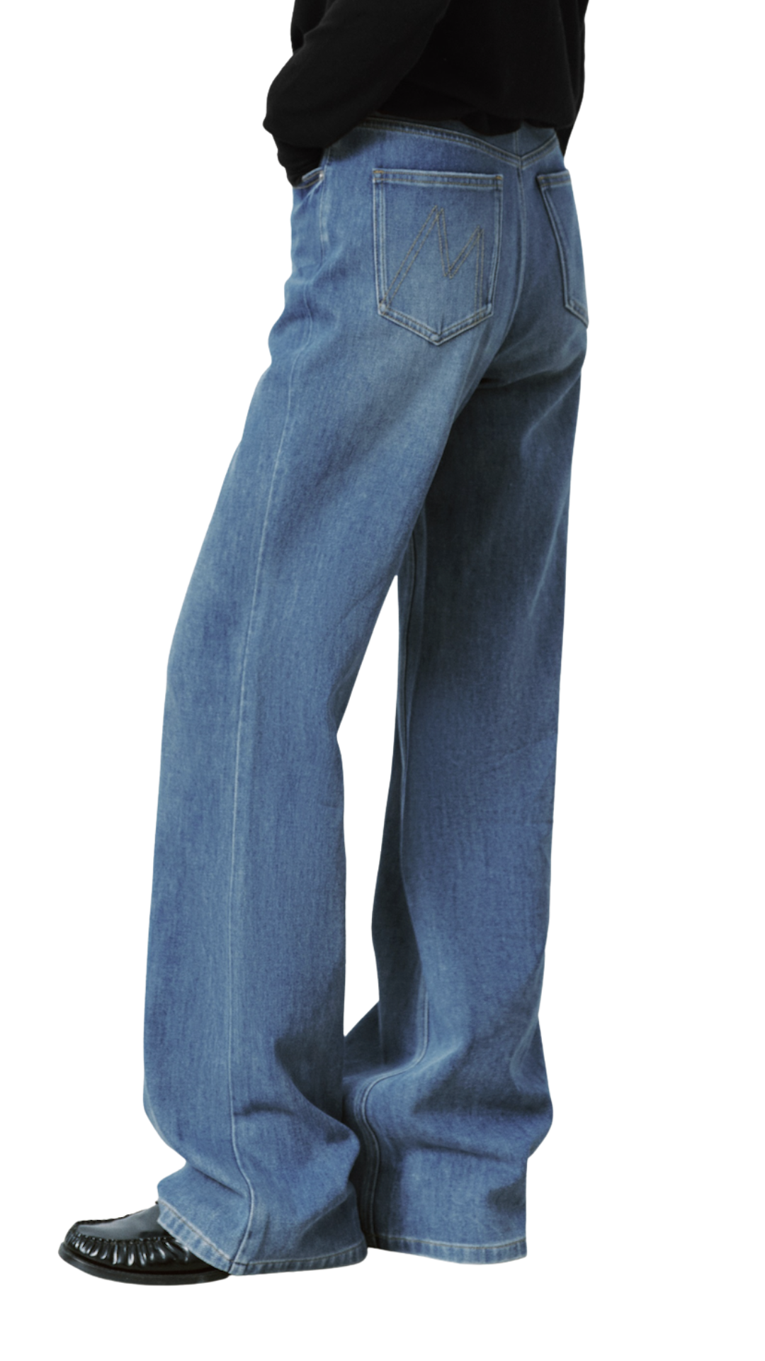 High Rise Medium Wash Straight Jeans