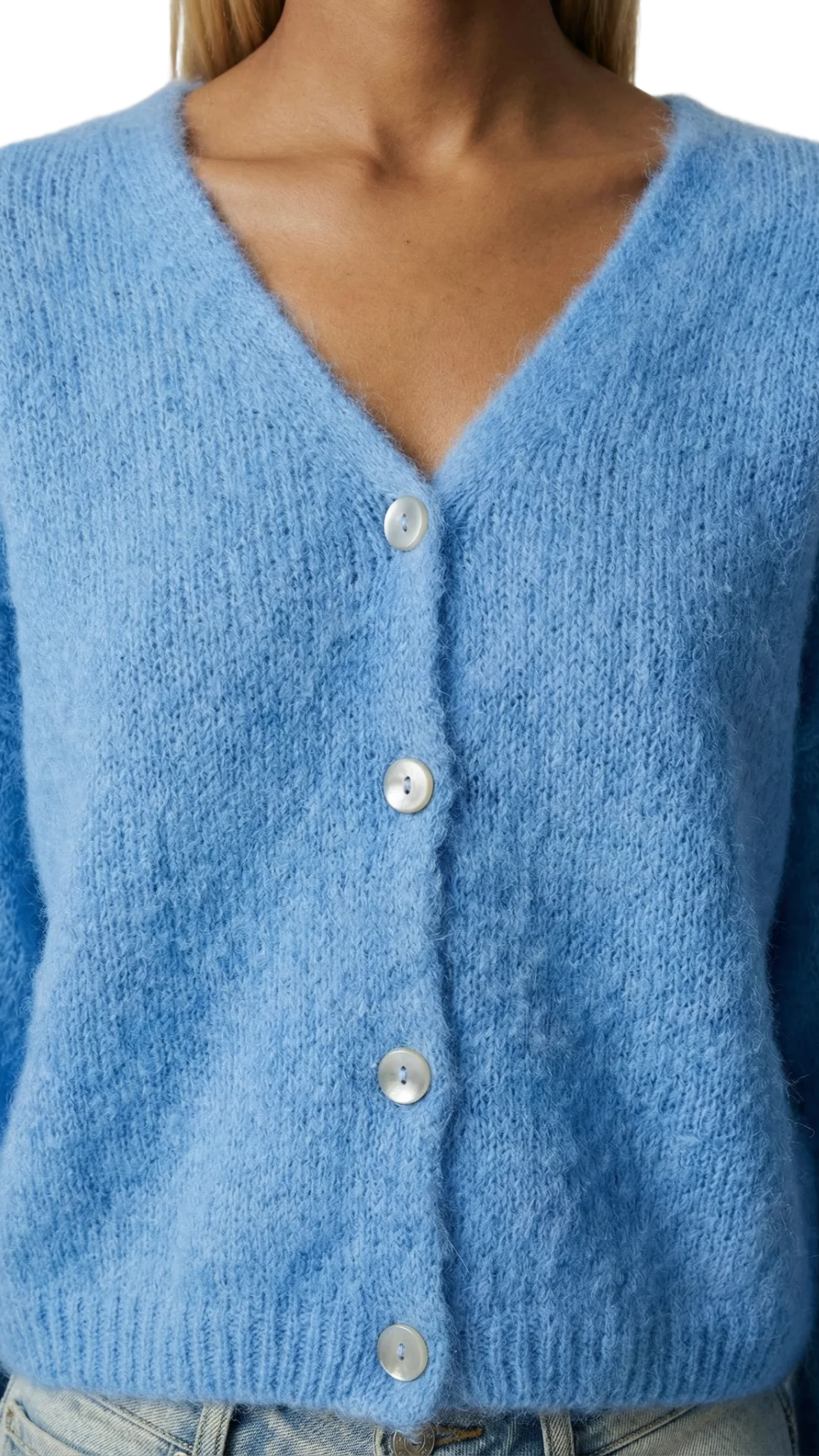 Sky Blue Cornelia Cropped Cardigan