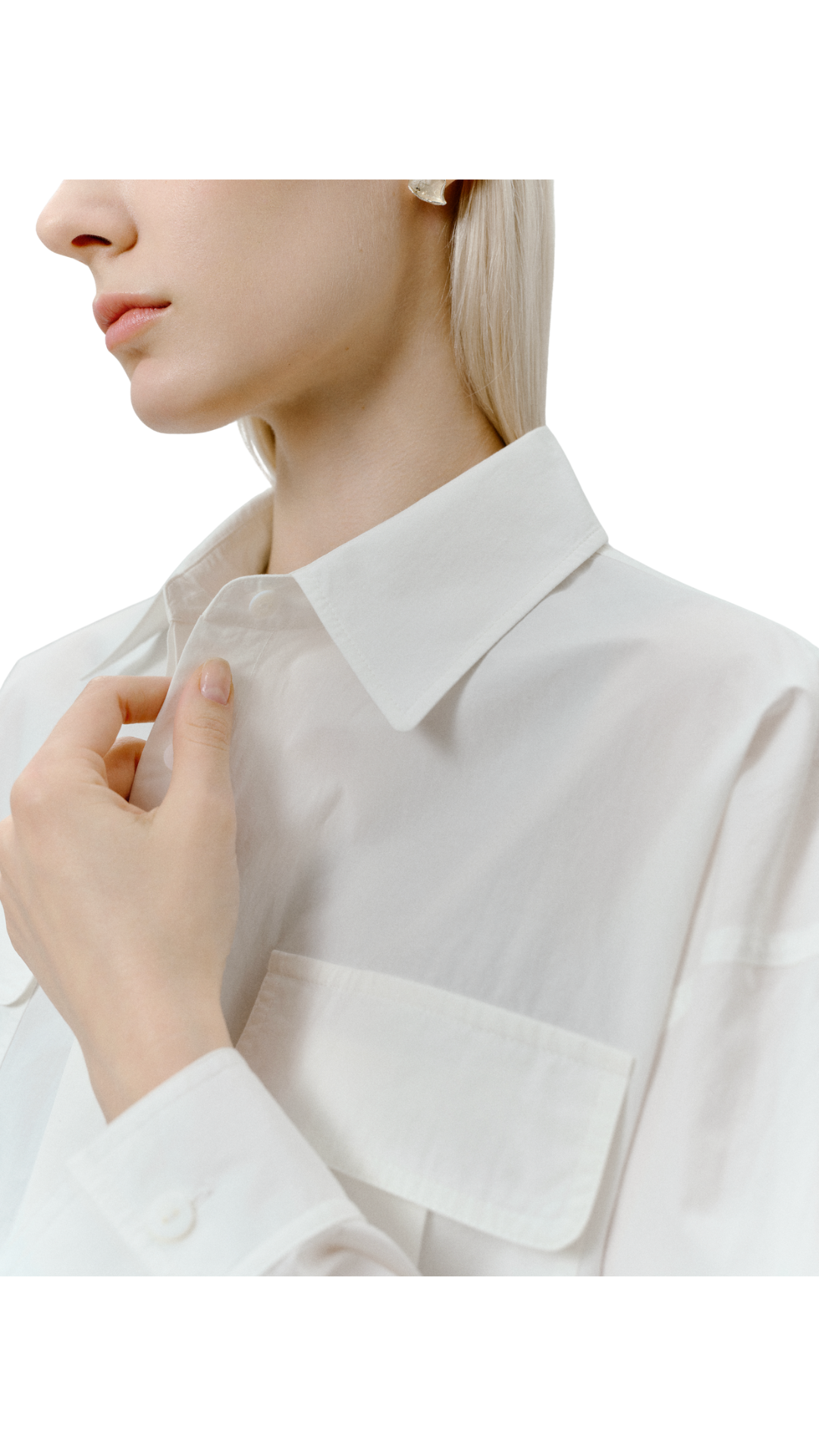 White Patch Pocket Button Down