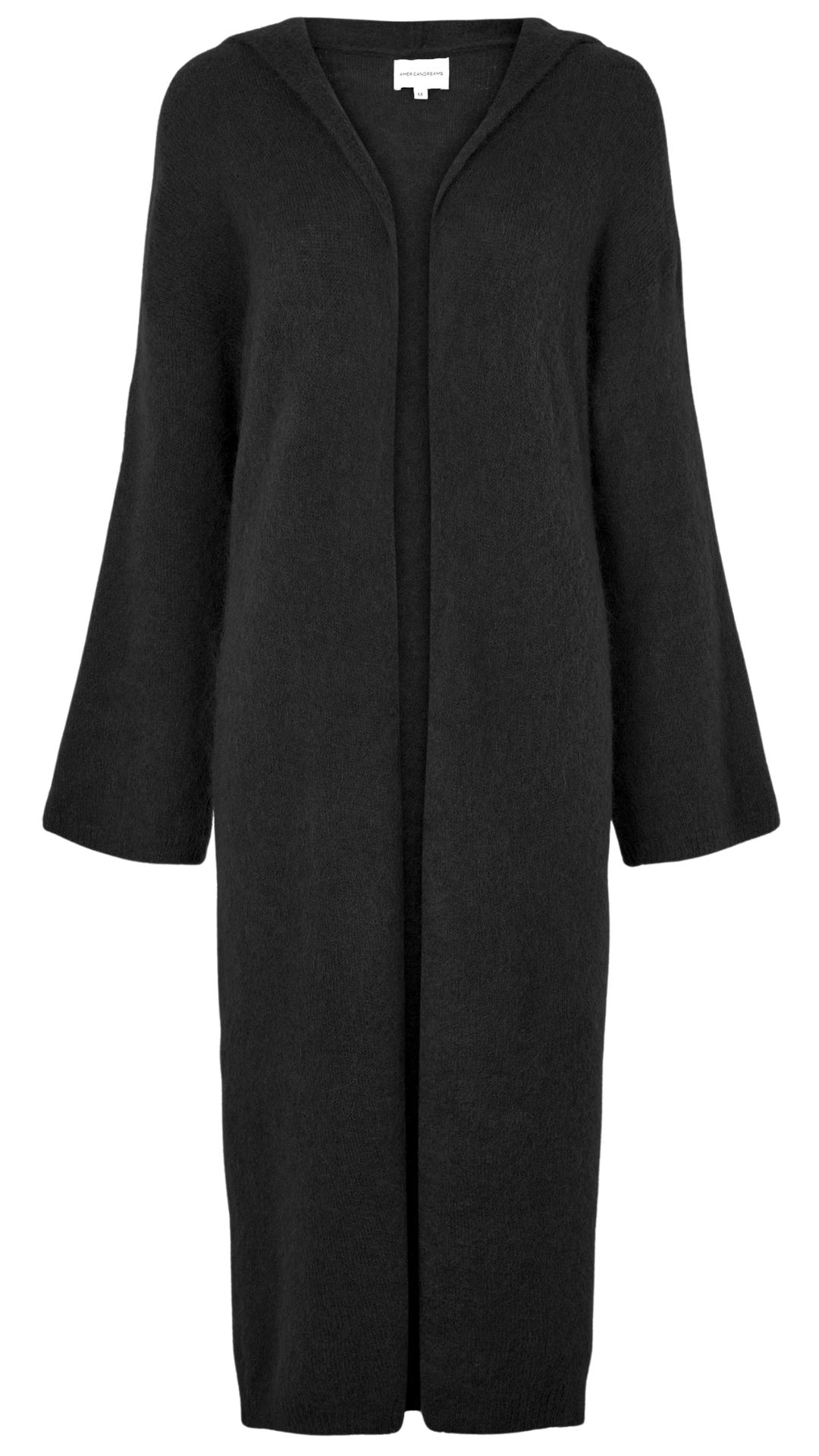 Black June Long Alpaca Cardigan w/ Hood