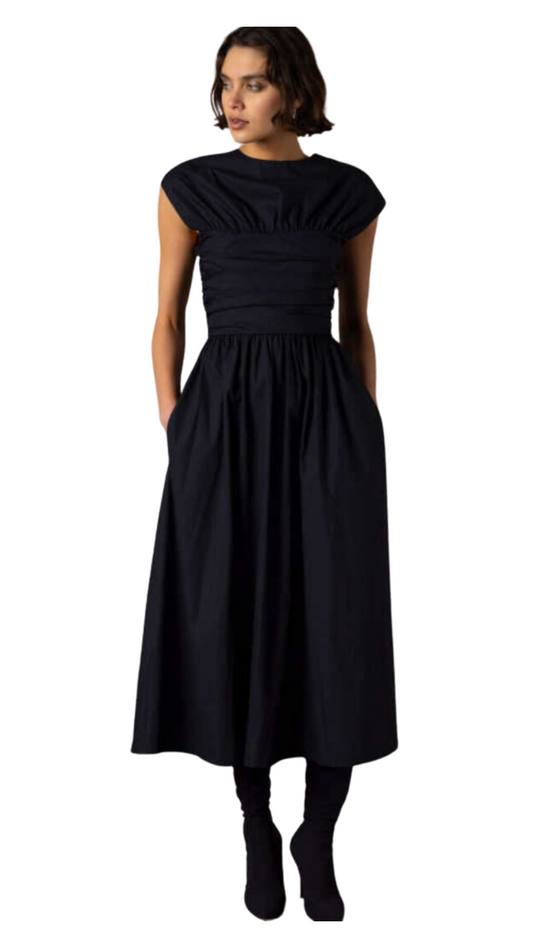 Poplin 2-Way Ruched Maxi