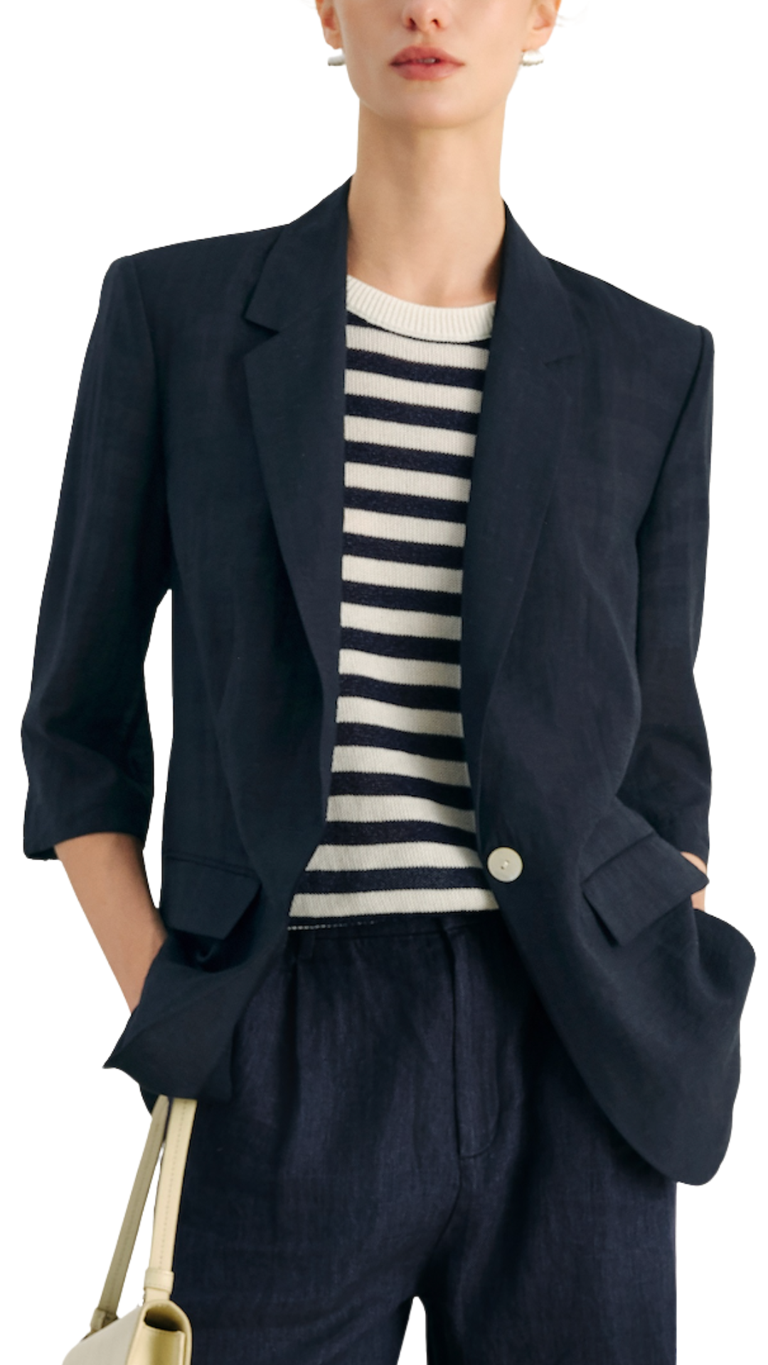 Navy Lyocell Blazer