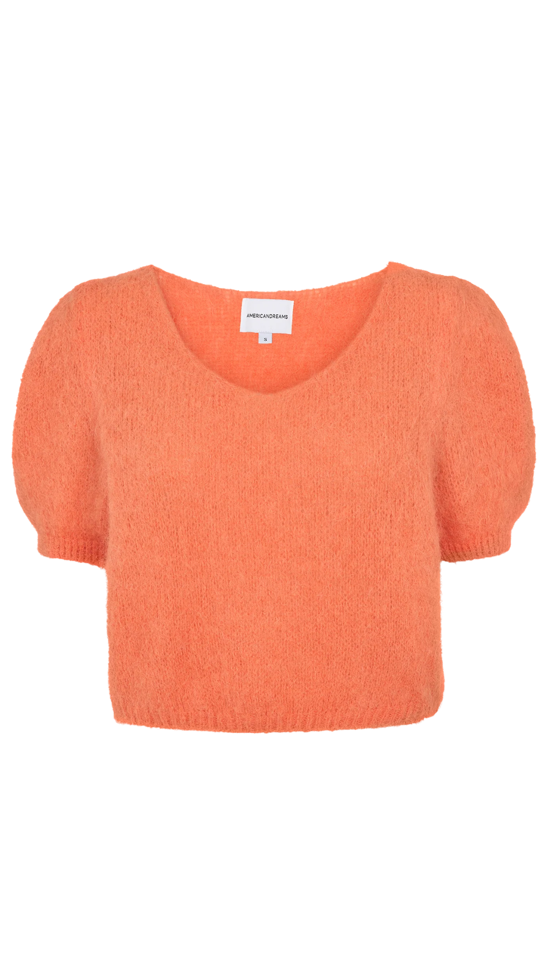 Burnt Orange Lolanda Alpaca Puff Sleeve Top