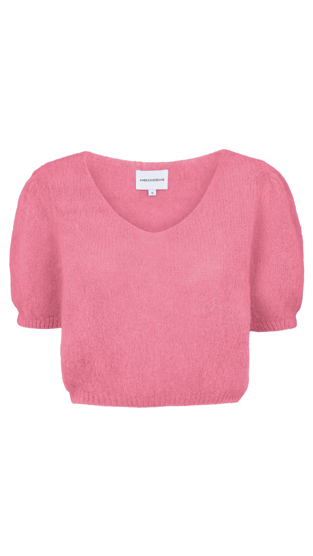 Pink Lolanda Alpaca Puff Sleeve Top
