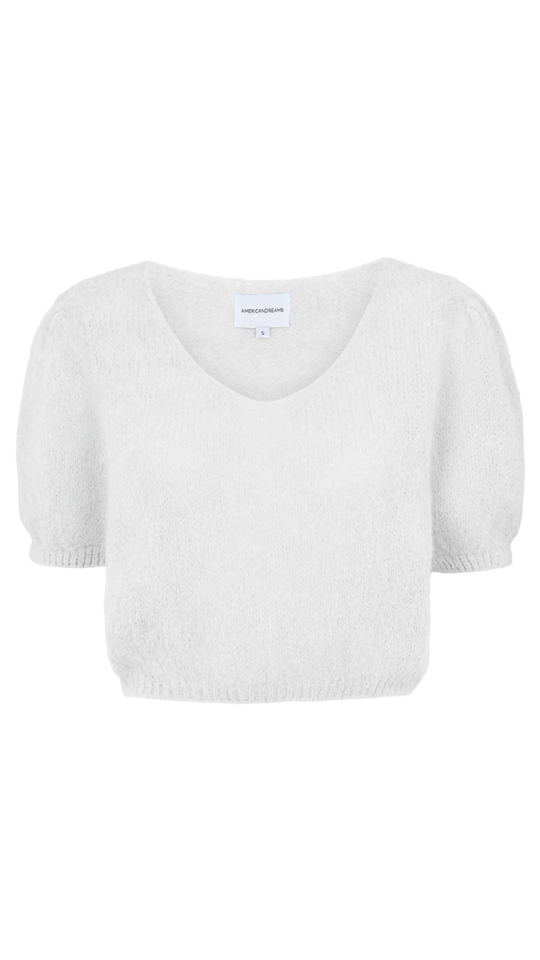 White Lolanda Alpaca Puff Sleeve Top