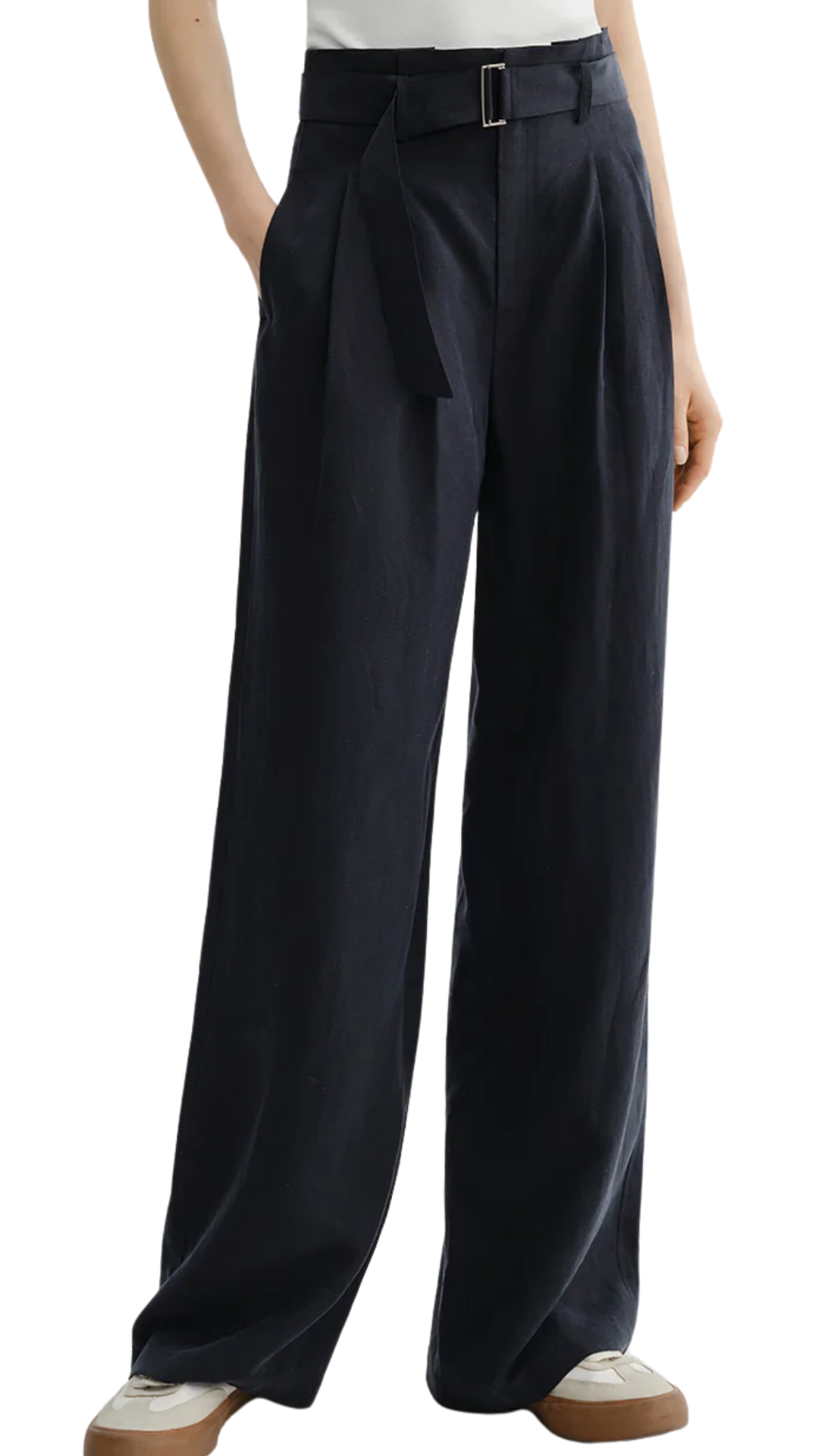 Navy Lyocell Pants
