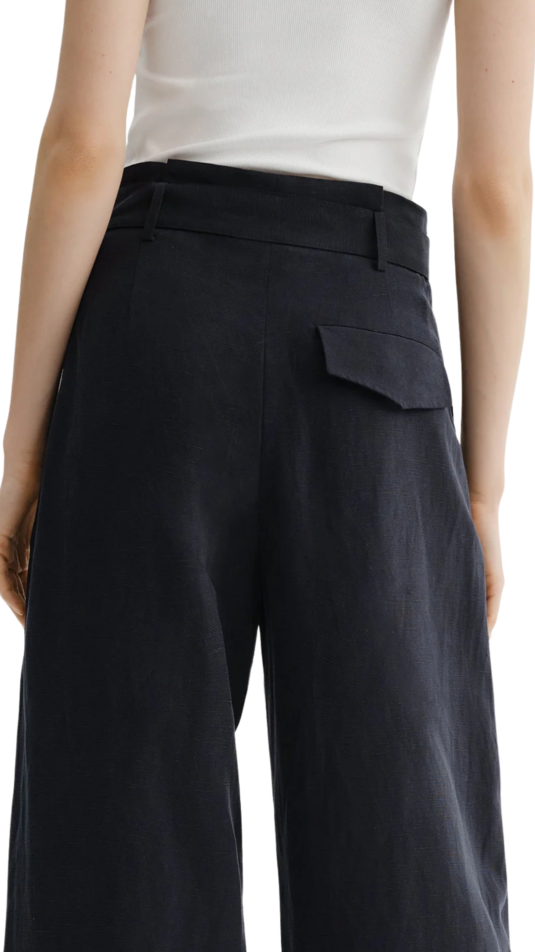 Navy Lyocell Pants