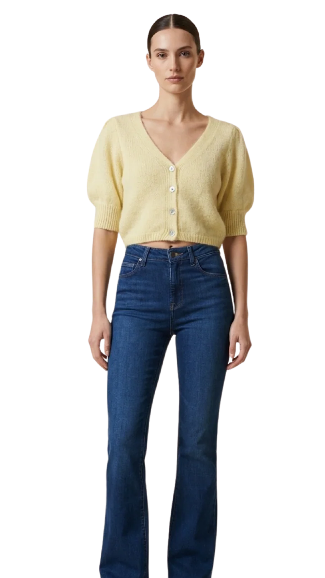 Light Yellow Manda Alpaca Cardigan