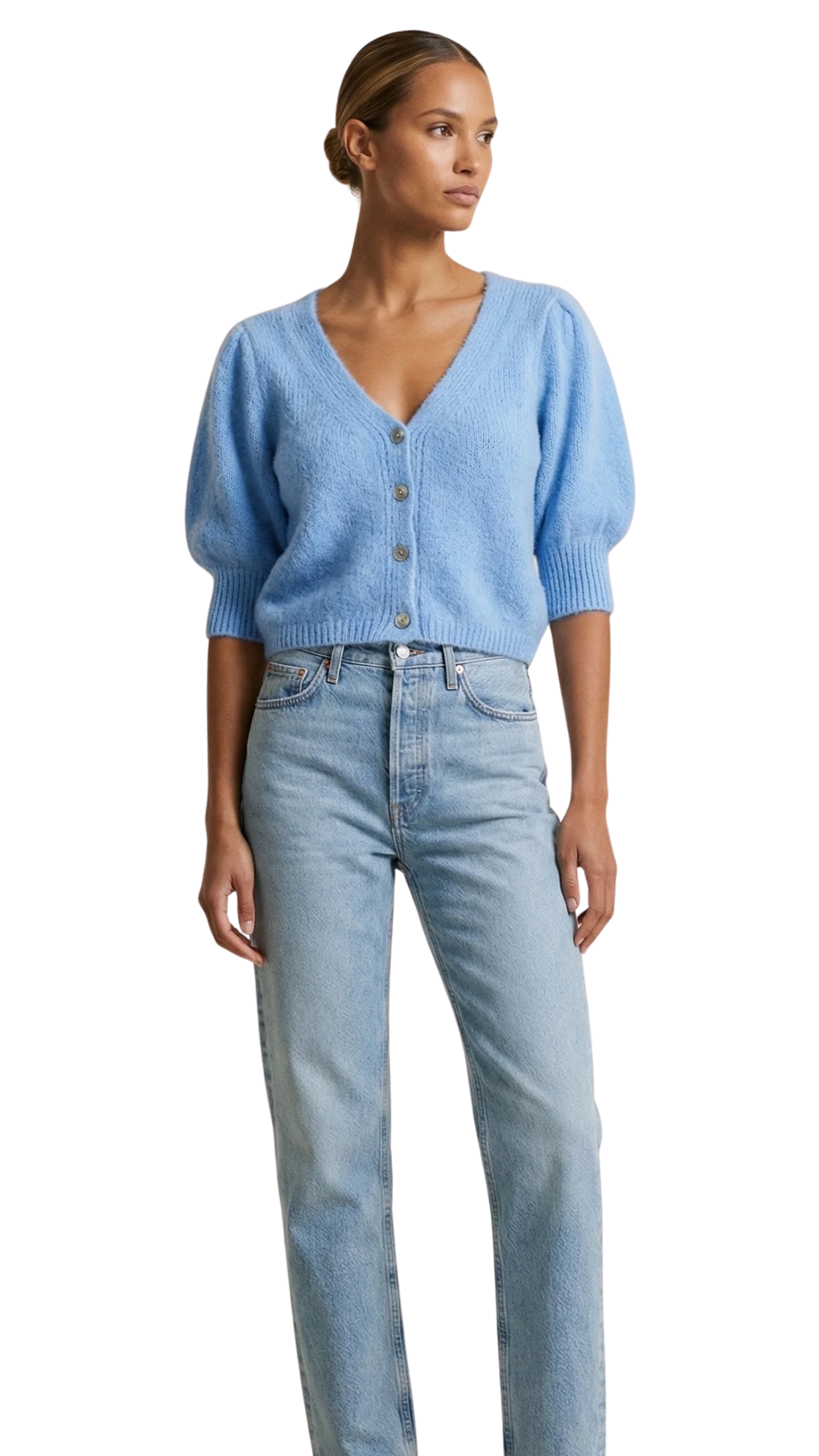 Sky Blue Manda Alpaca Cardigan