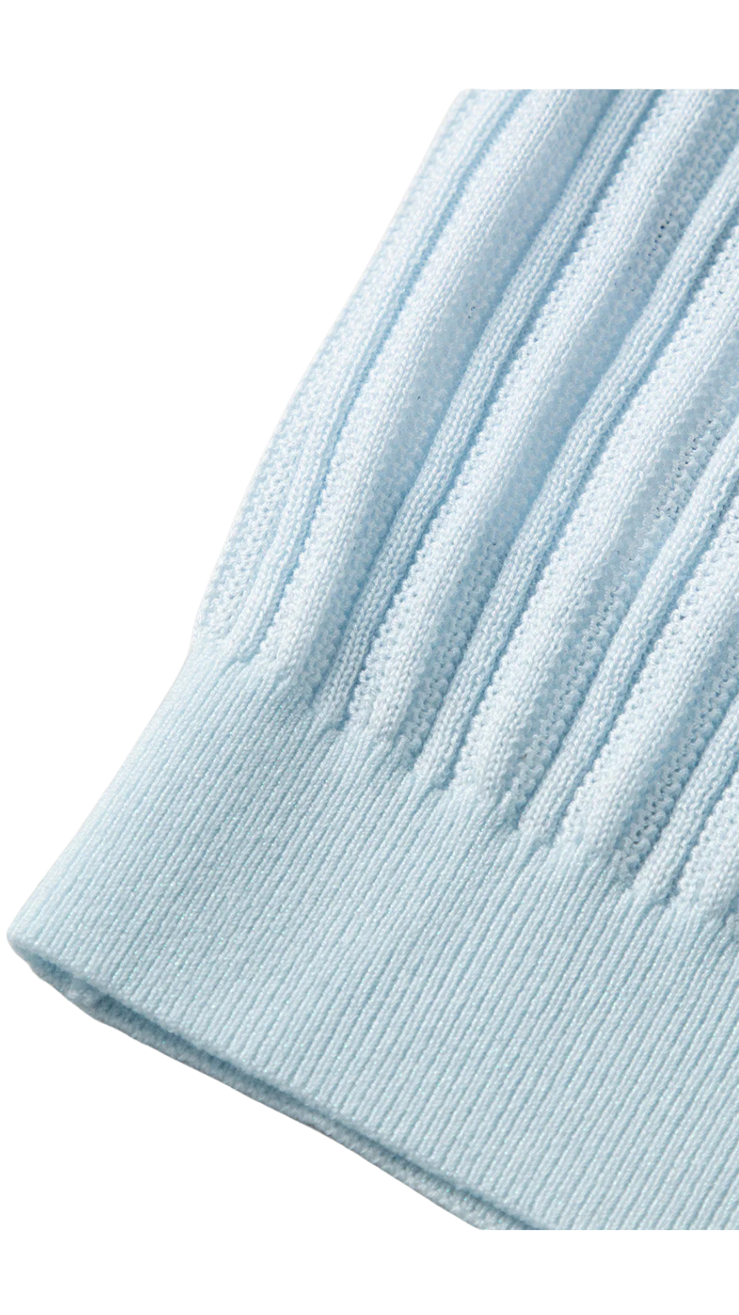 Light Blue V-Neck Knit Top
