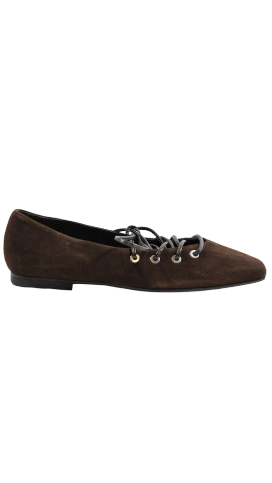 Roxy Brown Suede Flats