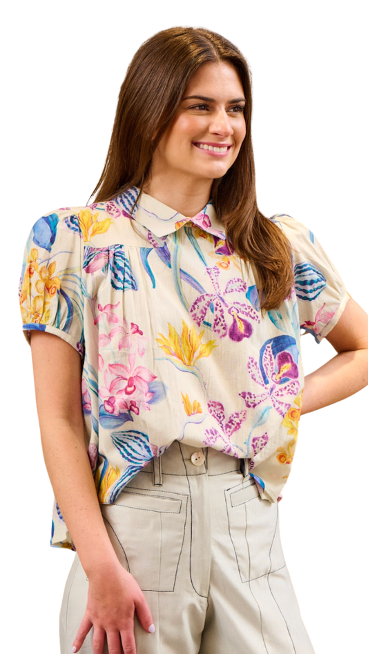 Spring Floral Terrie Sweetheart Top