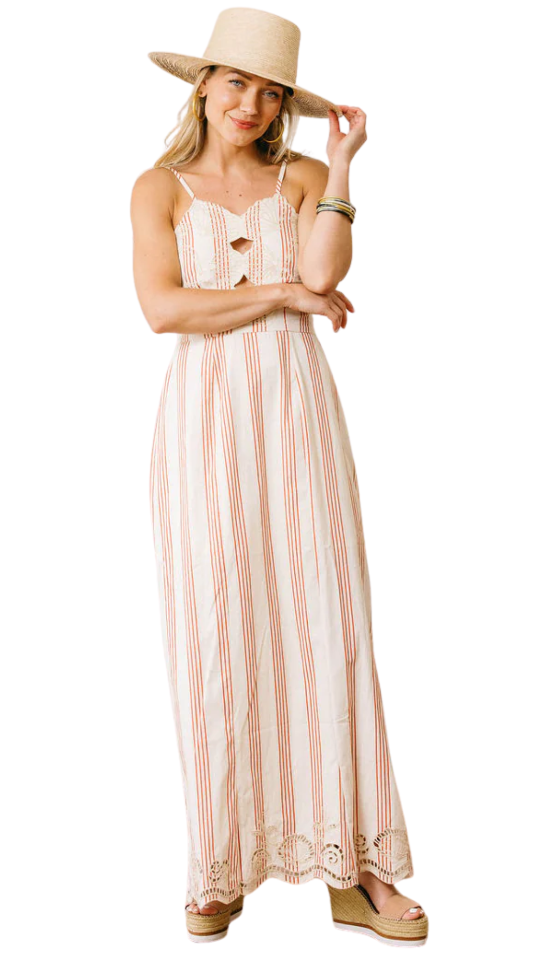 Cherry Pinstripe Sophia Dress