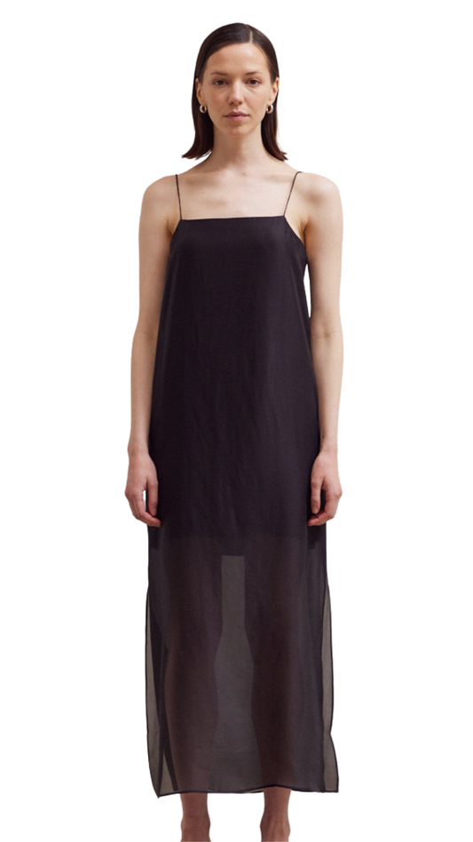 Sheer Spaghetti Strap Maxi Dress