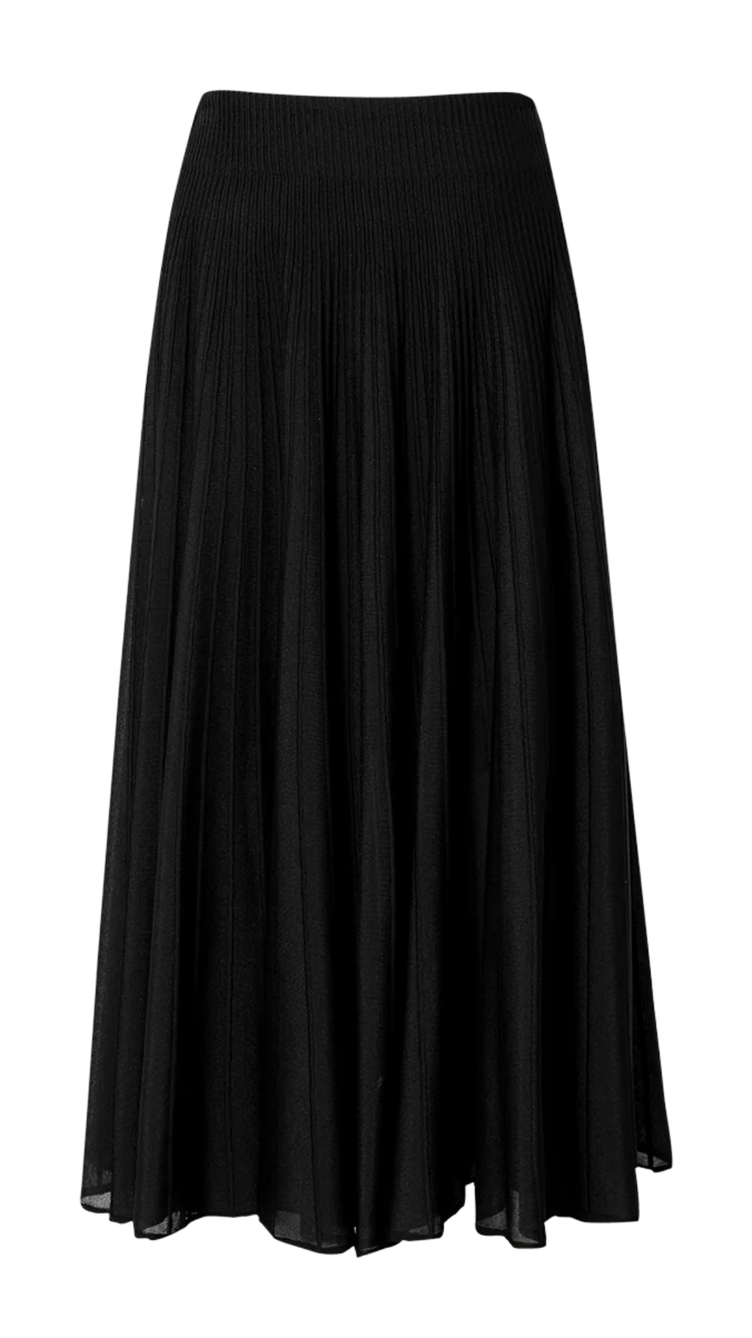 Sheer Pleated Midi Skirt