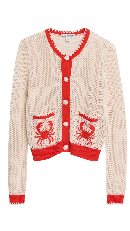 Mesh Cardigan with Crab Pockets
