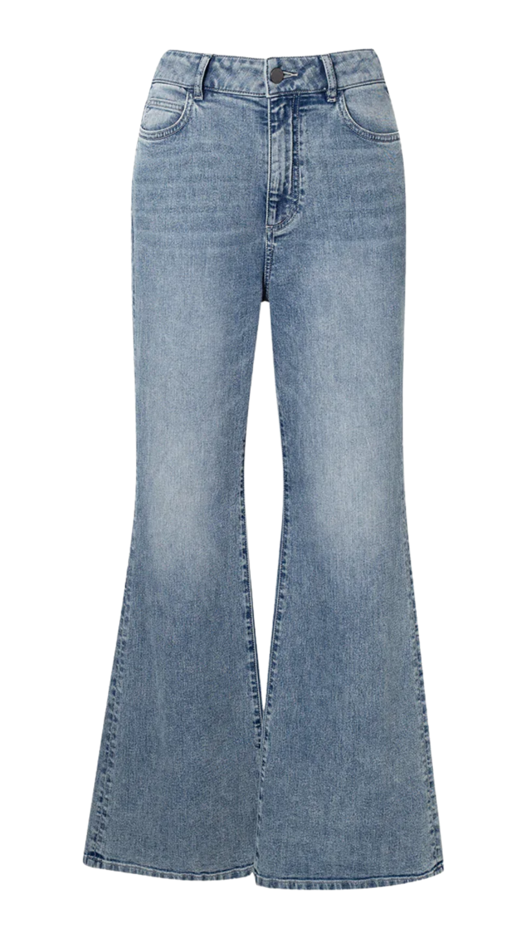 Flared Cotton Denim Pants