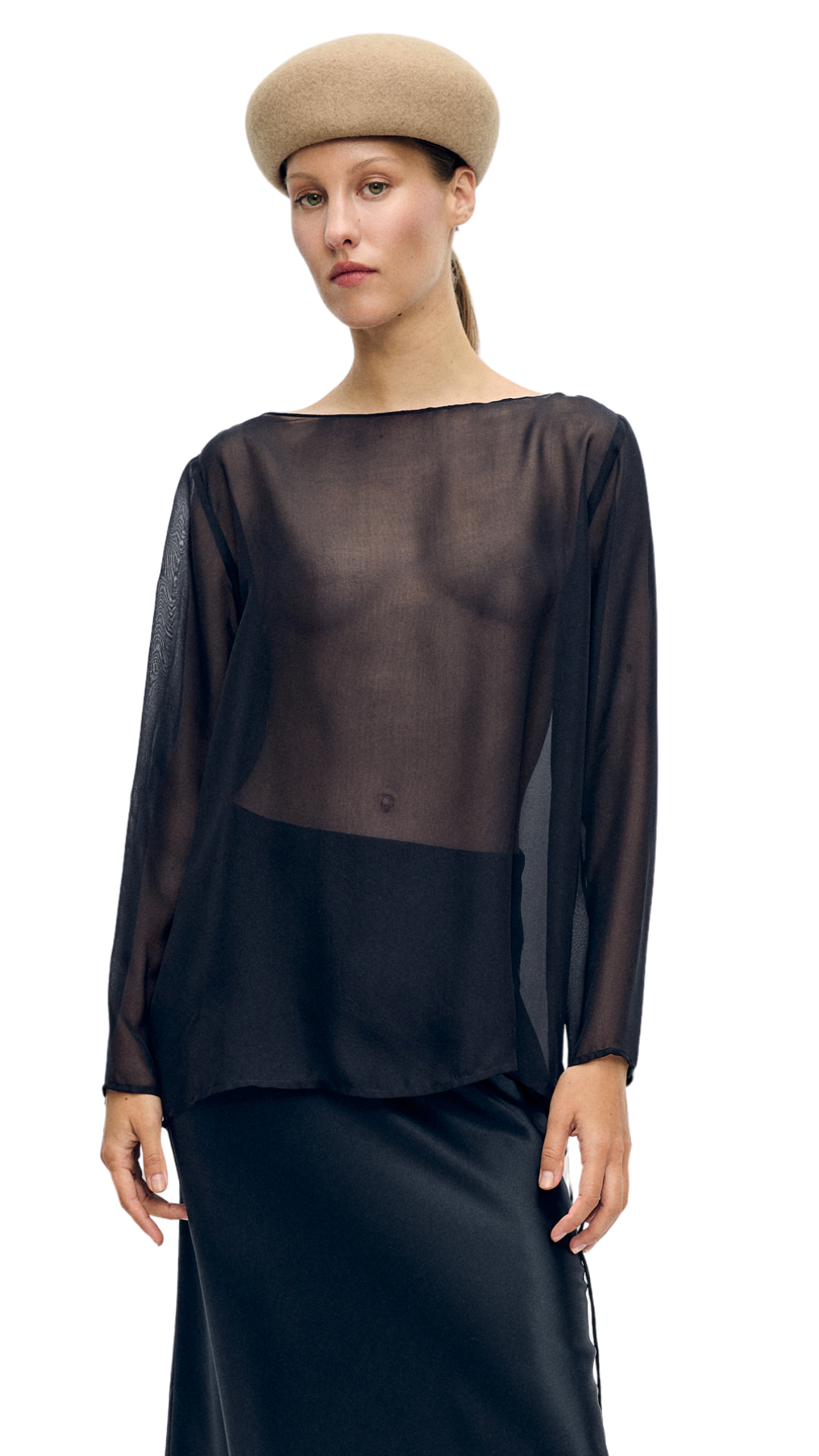 Black Chiffon Audrey Top
