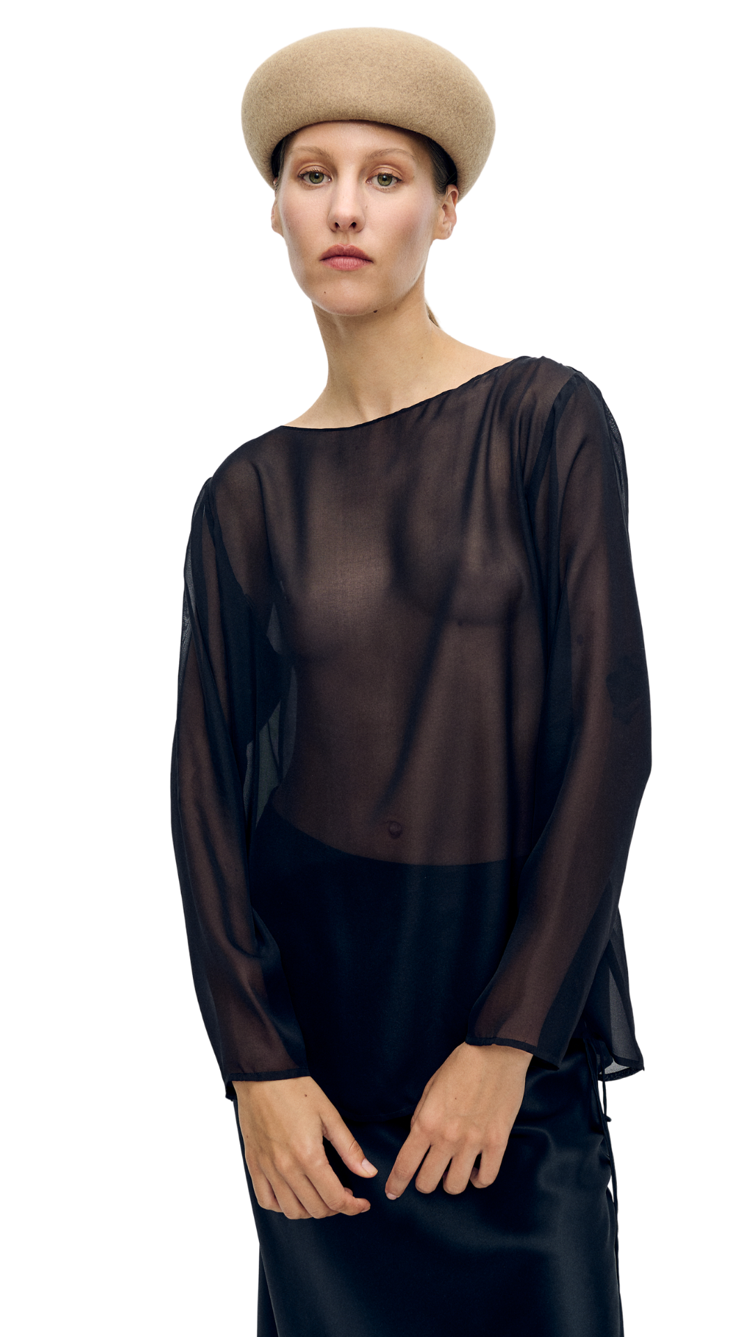 Black Chiffon Audrey Top