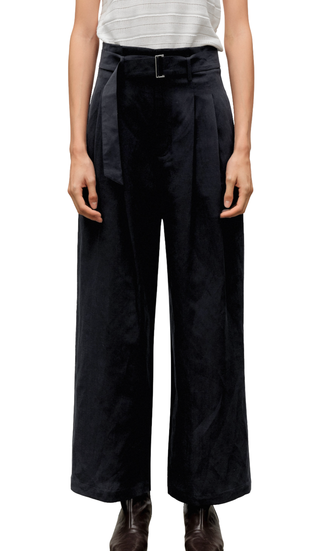 Navy Lyocell Pants