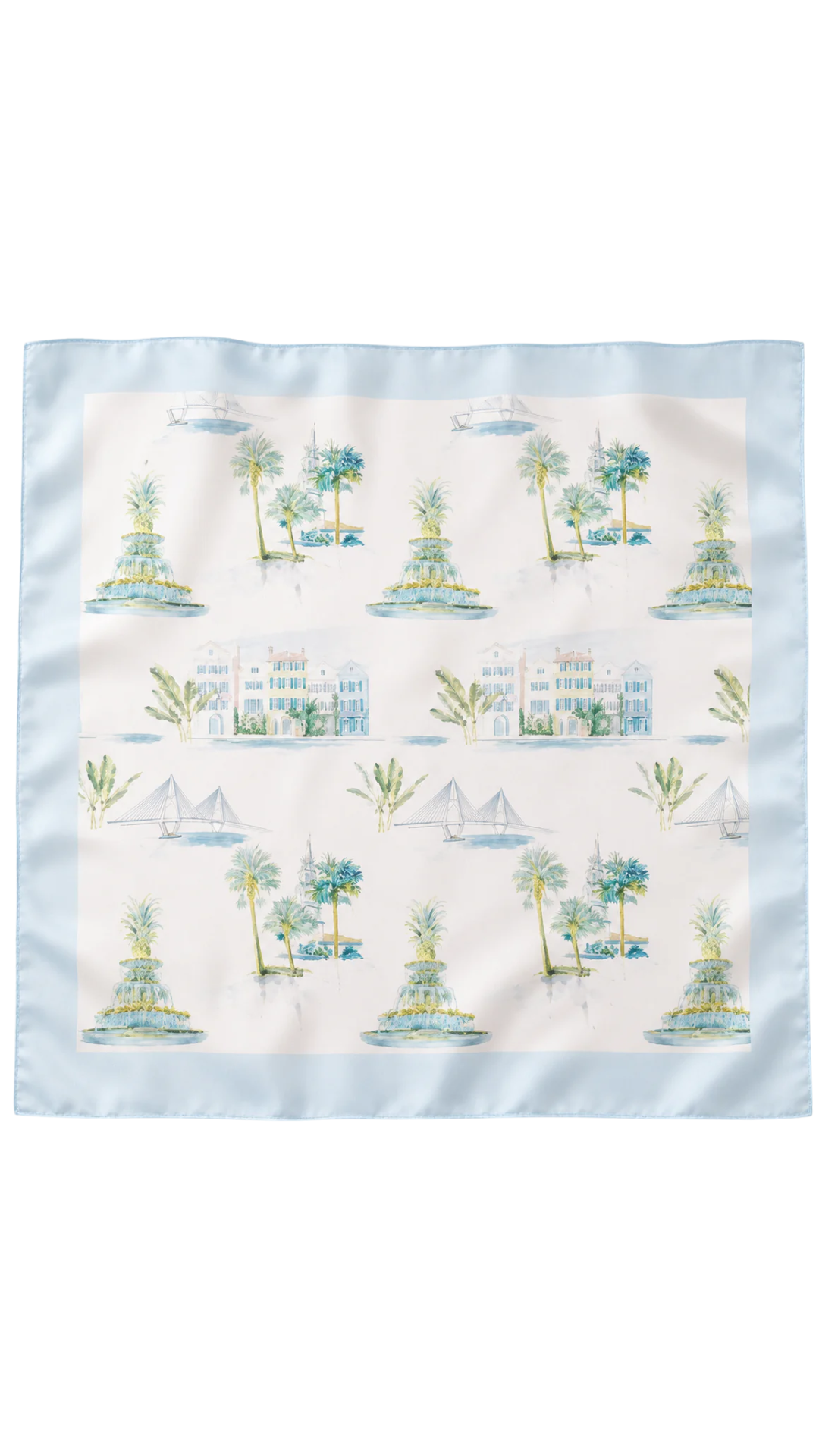 Charleston Watercolor Scarf 25x25"