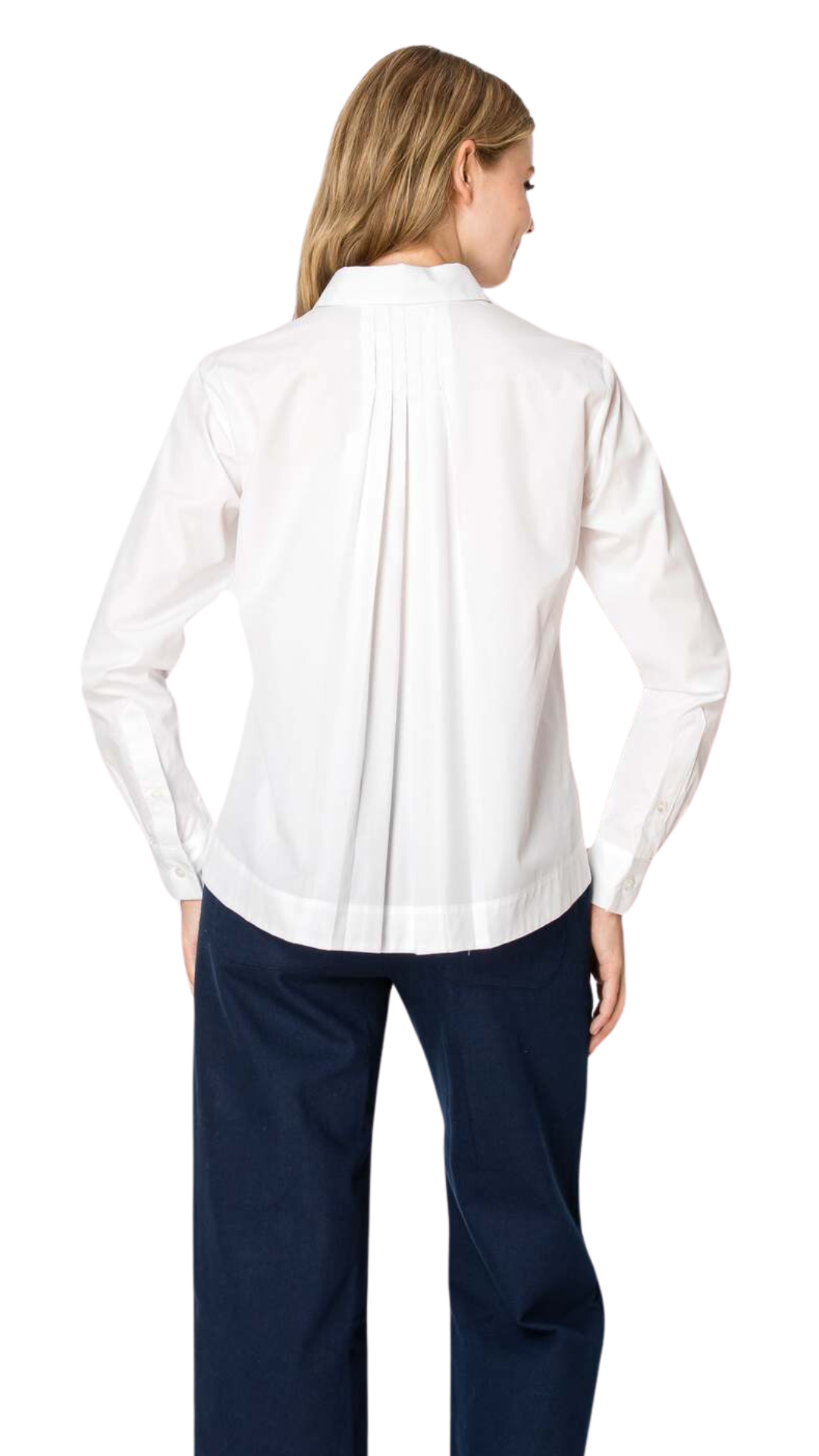 Julia Pleated Back Blouse - White