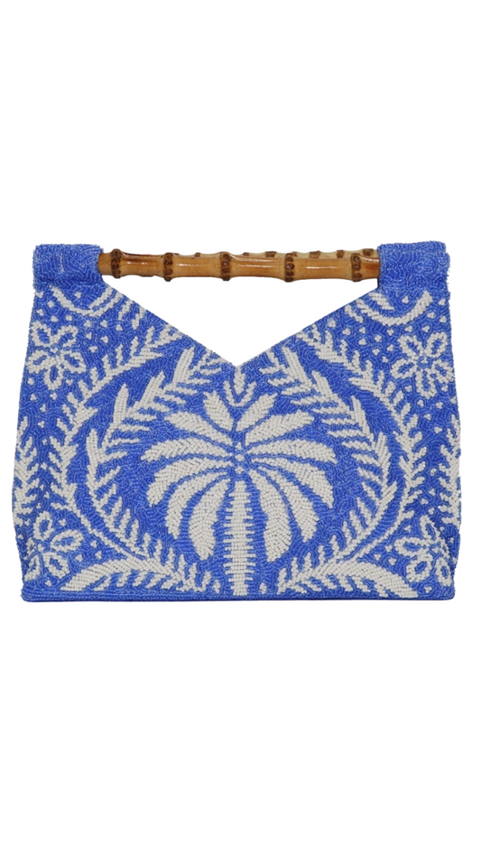 Amalfi Blue Bamboo Handle Clutch